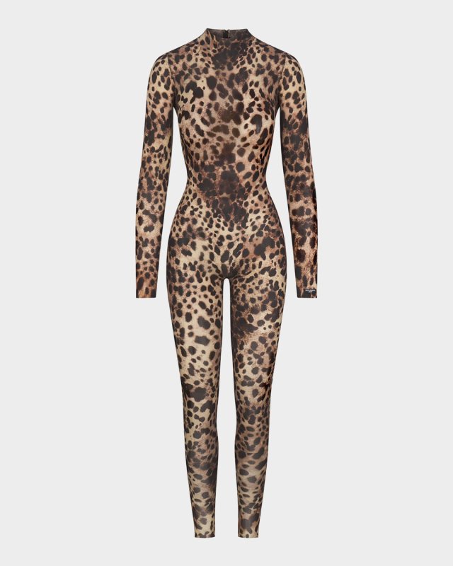 Milky Sheer Turtleneck Catsuit
